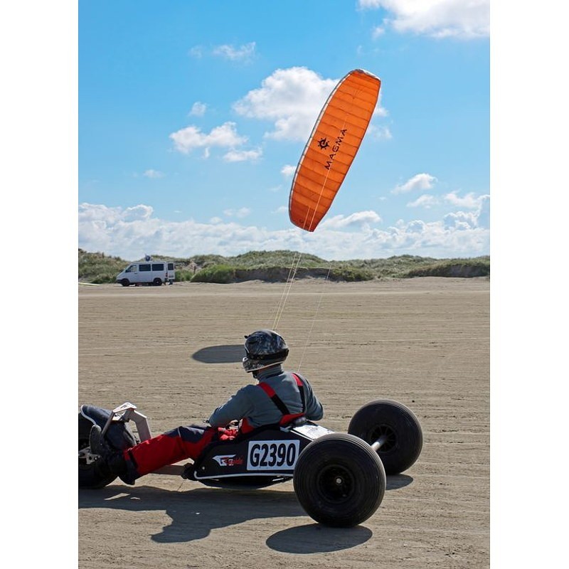 Elliot Magma III 4.0 M² – Aile De Traction 4 Lignes Avec Poignées, Sans Lignes, Pour Buggy, Mountainboard, Landboard – Pilotes Intermédiaires