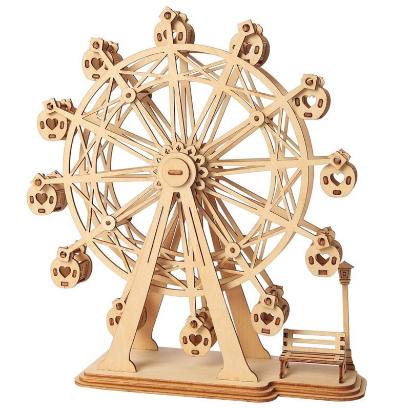 Puzzle 3D En Bois Robotime - Voiture De Grand Prix - Kit De Montage Pour Adultes Et Ados