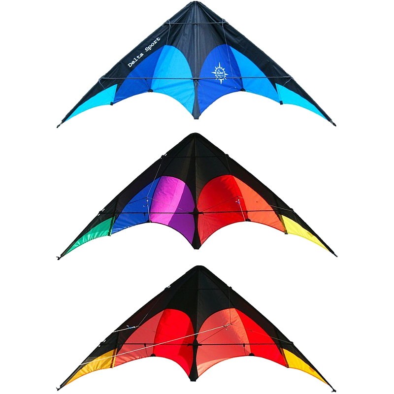Cerf-volant Delta Basic Elliot – Prêt à Voler, 110x55 Cm, Pour Débutants, Vent 5-38 Km/h, Livré Avec Ligne Dyneema 20 Kg
