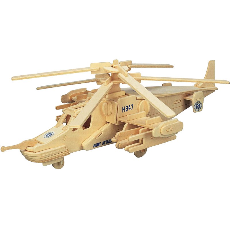 Hélicoptère en bois à pousser