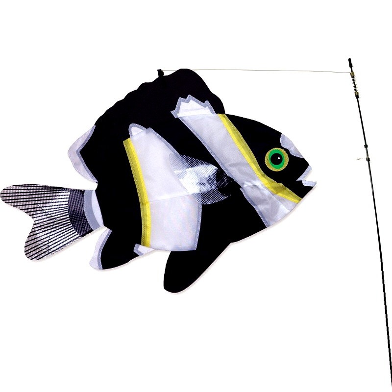 Manche à air poisson Premier Kites Swimming Fish Black & White